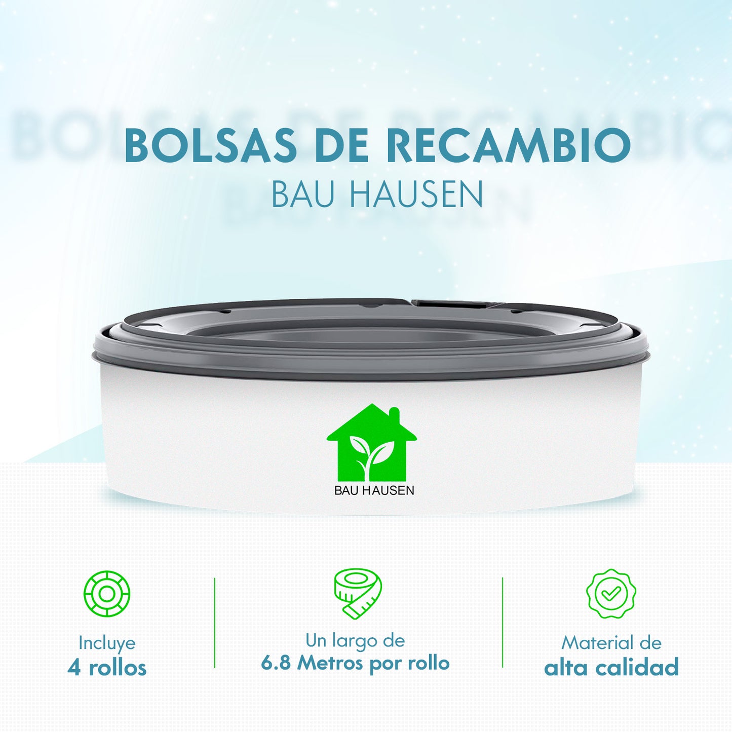 Bolsas De Recambio Para Pañales 1280 Total (paquete de 4 rollos)