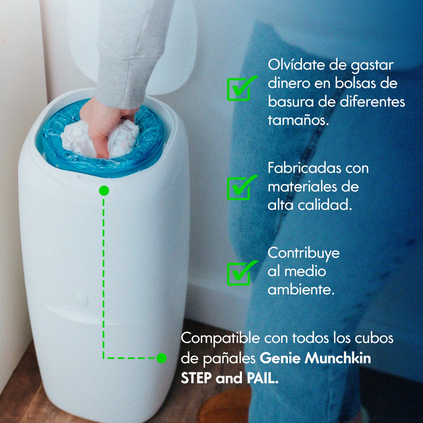 Bolsas De Recambio Para Pañales 1280 Total (paquete de 4 rollos)