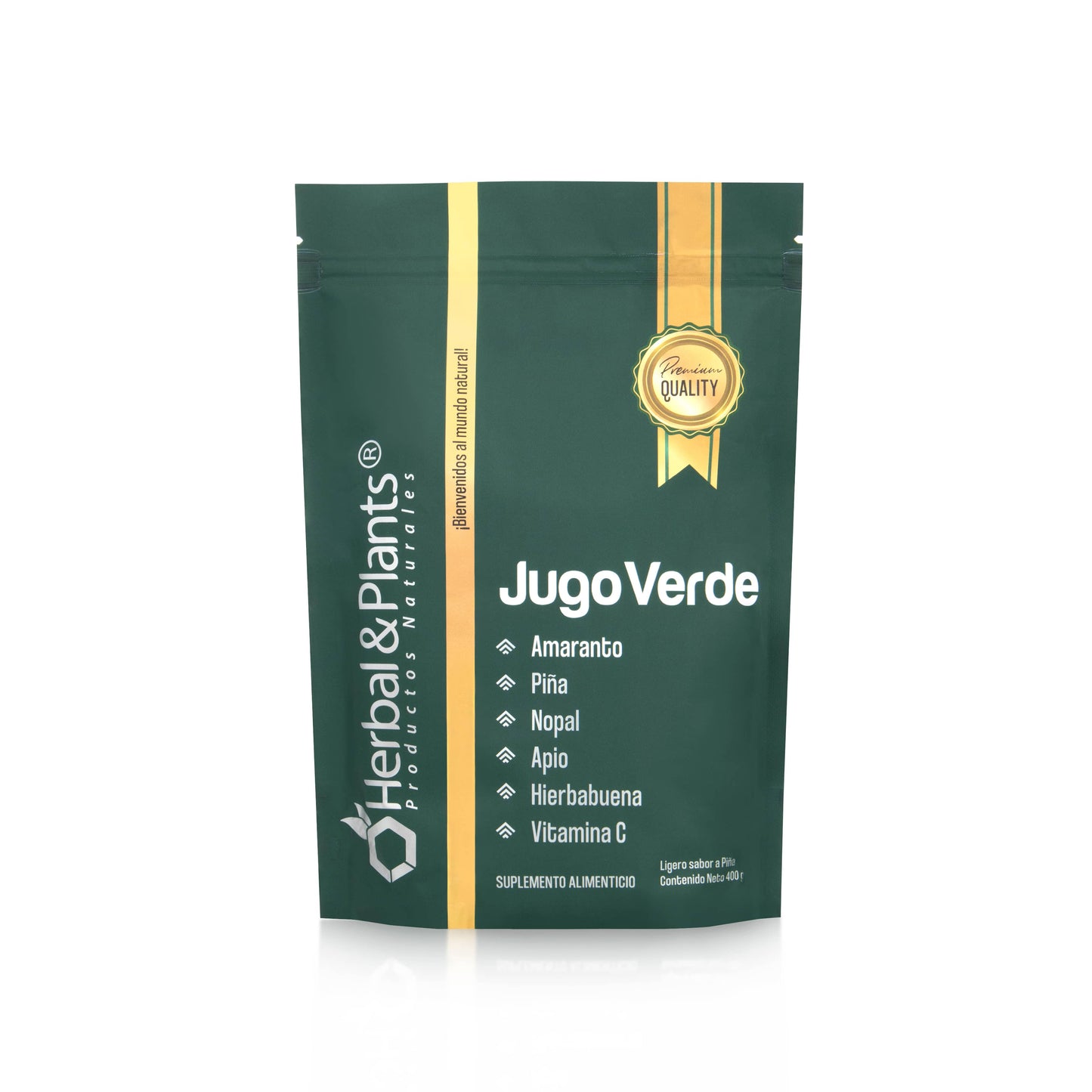 Jugo Verde Suplemento Alimenticio En Polvo Antioxidantes Vitamina C Fibras naturales Con Nopal Amaranto Piña 400 g