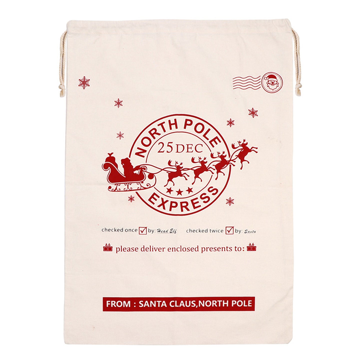 Bolsas de regalo de Navidad con cordón, bolsas de regalo de Navidad reutilizables