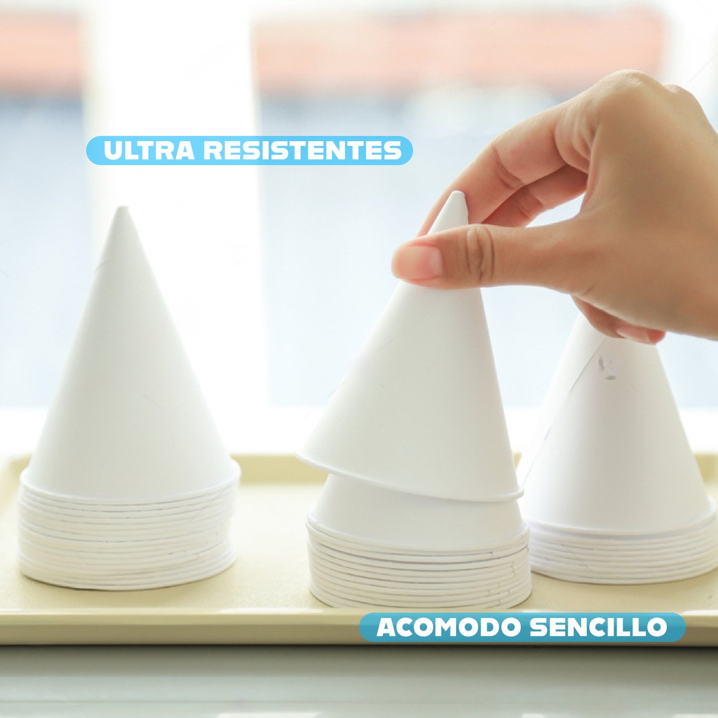 Conos De Papel Para Agua 118 ml 4 Oz 250 Pzas