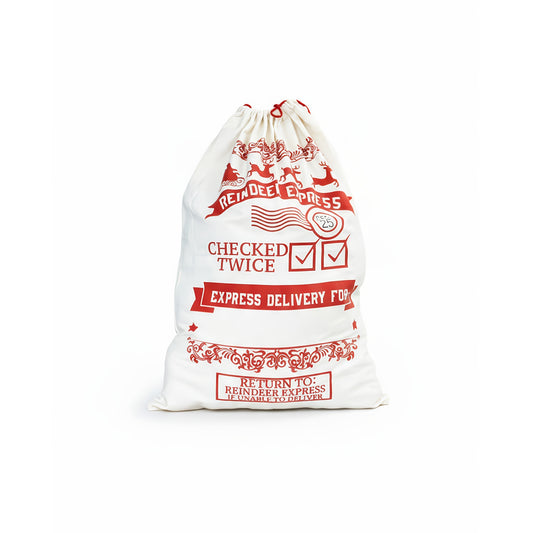 Bolsa Navideña Costal Para Regalos Amplia 70×50 cm Costal de Tela Reutilizable para Envolver Regalos Navideños