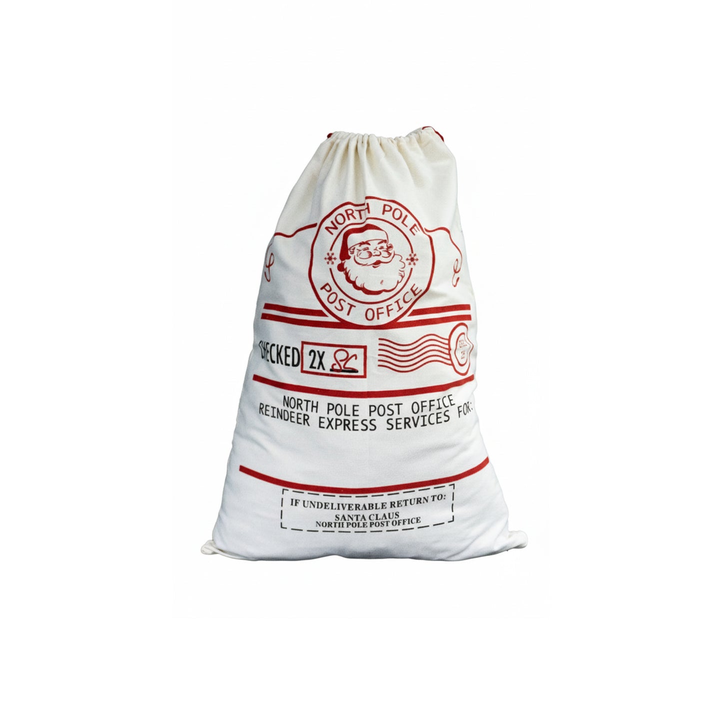 Bolsa Navideña Costal Para Regalos Amplia 70×50 cm Costal de Tela Reutilizable para Envolver Regalos Navideños