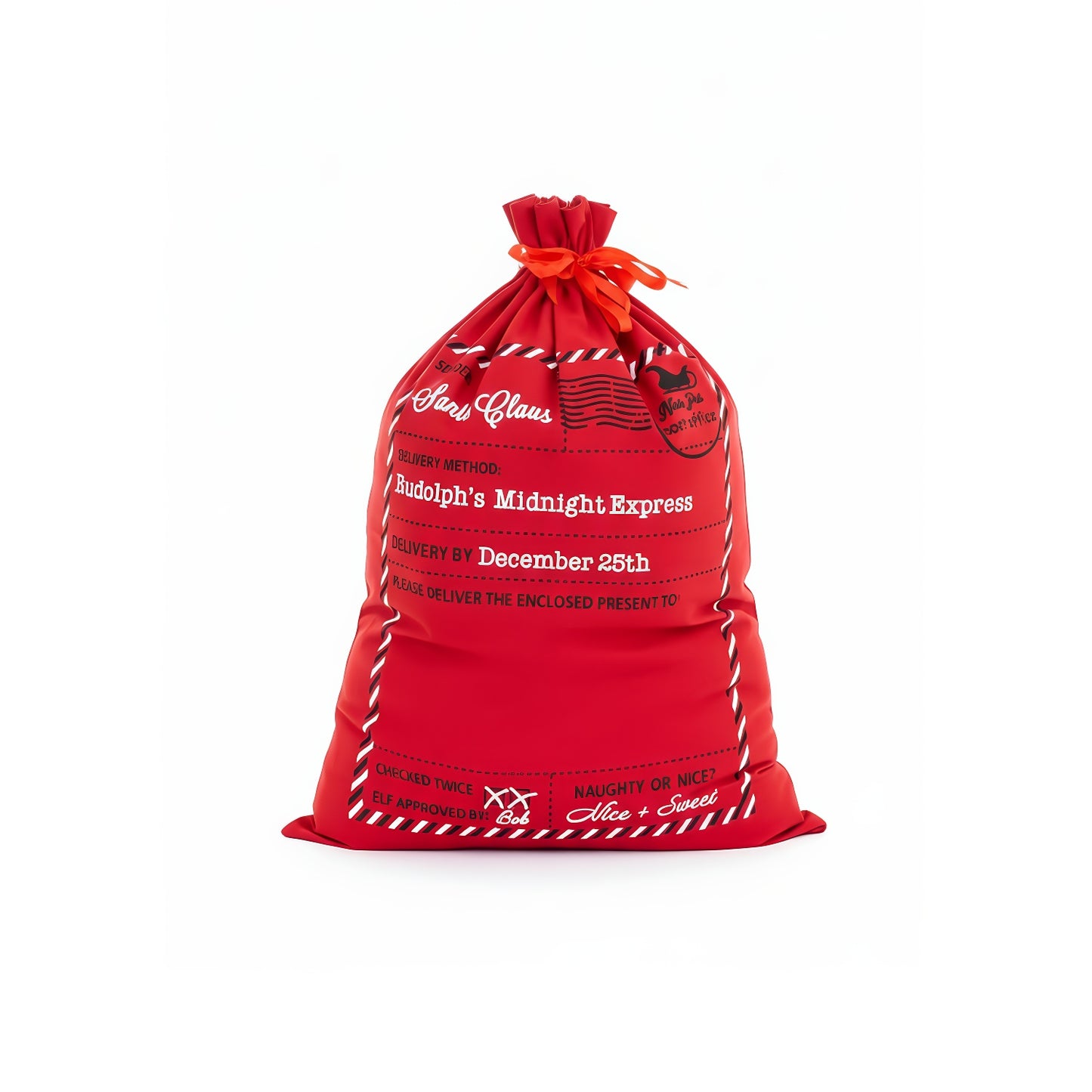 Bolsa Navideña Costal Para Regalos Amplia 70×50 cm Costal de Tela Reutilizable para Envolver Regalos Navideños