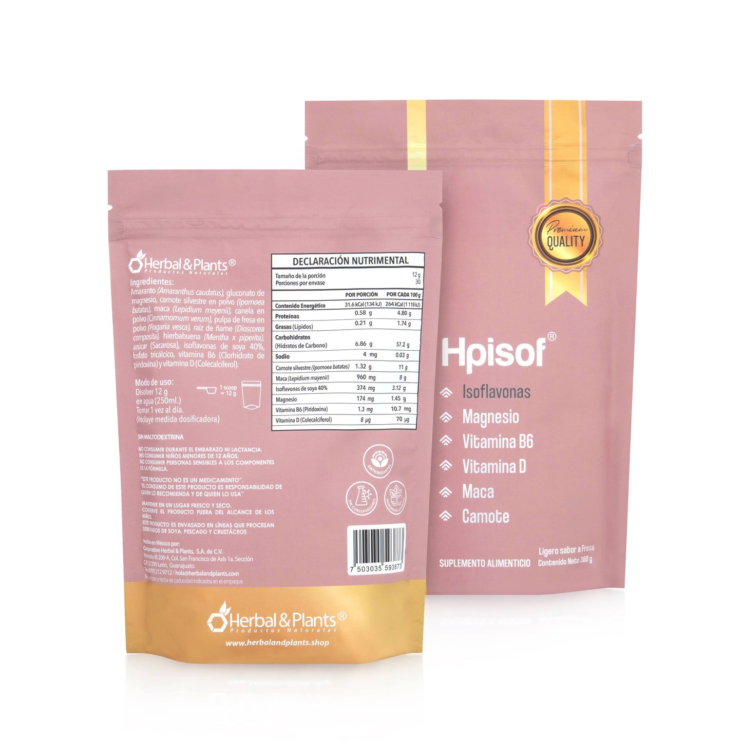 Suplemento Alimenticio Con Isoflavonas De Soya Vitamina D3 Con Magnesio Para  Mujeres Vitaminas En Polvo Rinde Un Mes