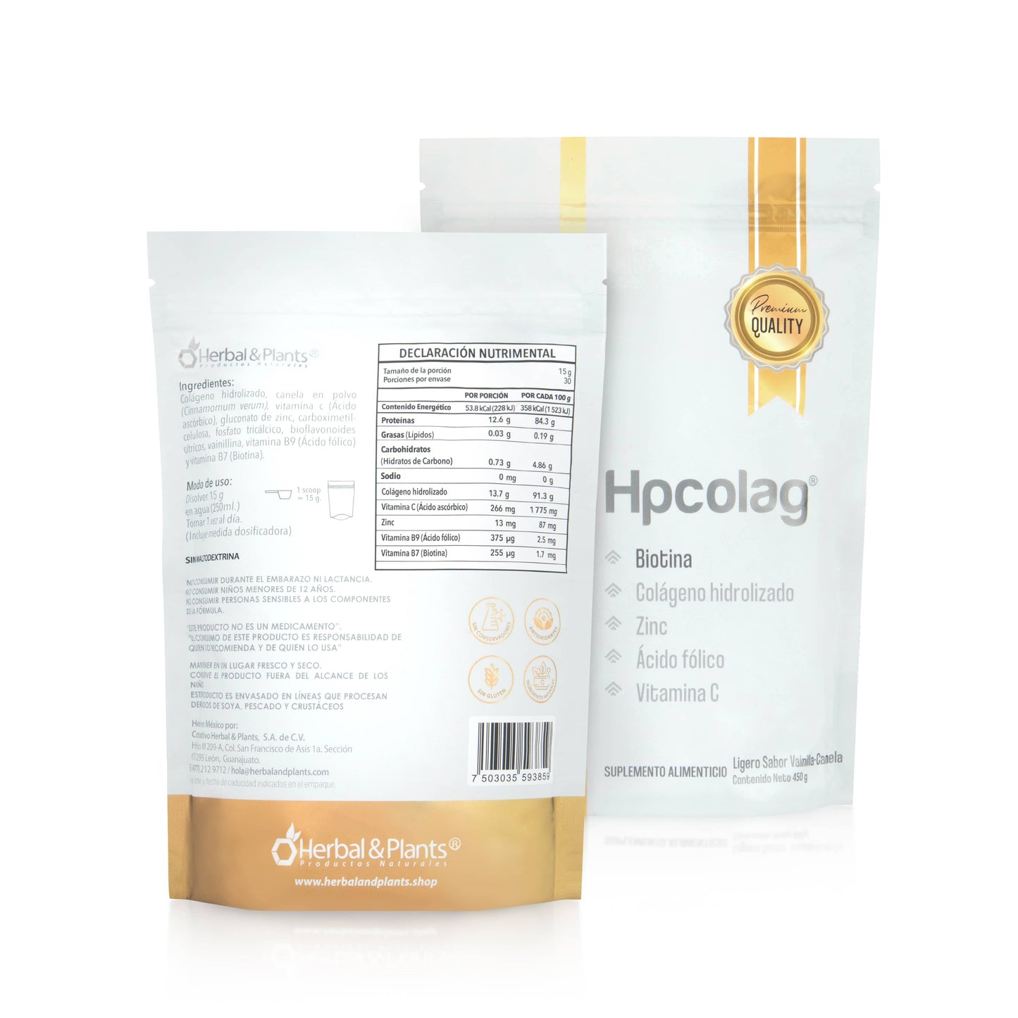 Péptidos Bioactivos De Colágeno Hidrolizado Puro Con Biotina Ácido Hialurónico  Con Vitamina C Vitamina B7 Suplemento en Polvo para Cabello Piel y Uñas  Skincare Belleza 450 g