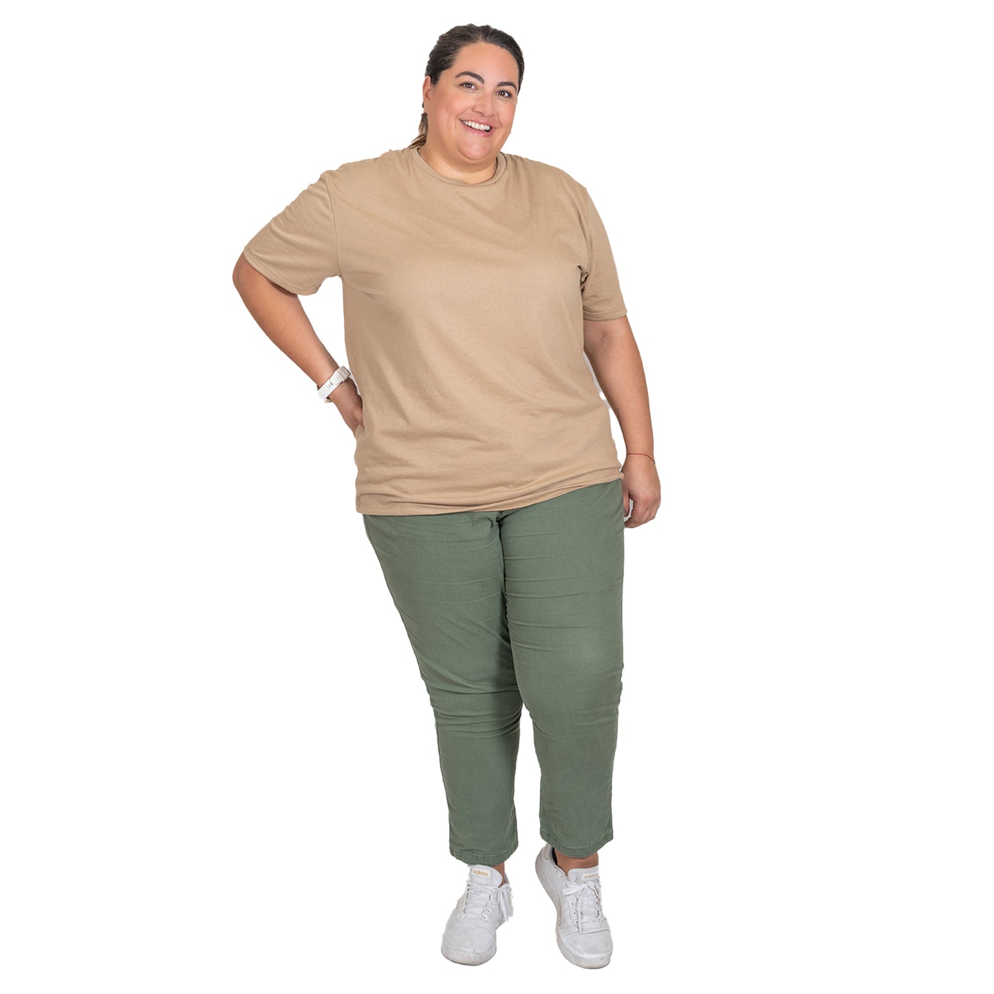 LOVE MY FIT Playera Beige Cuello Redondo Manga Corta