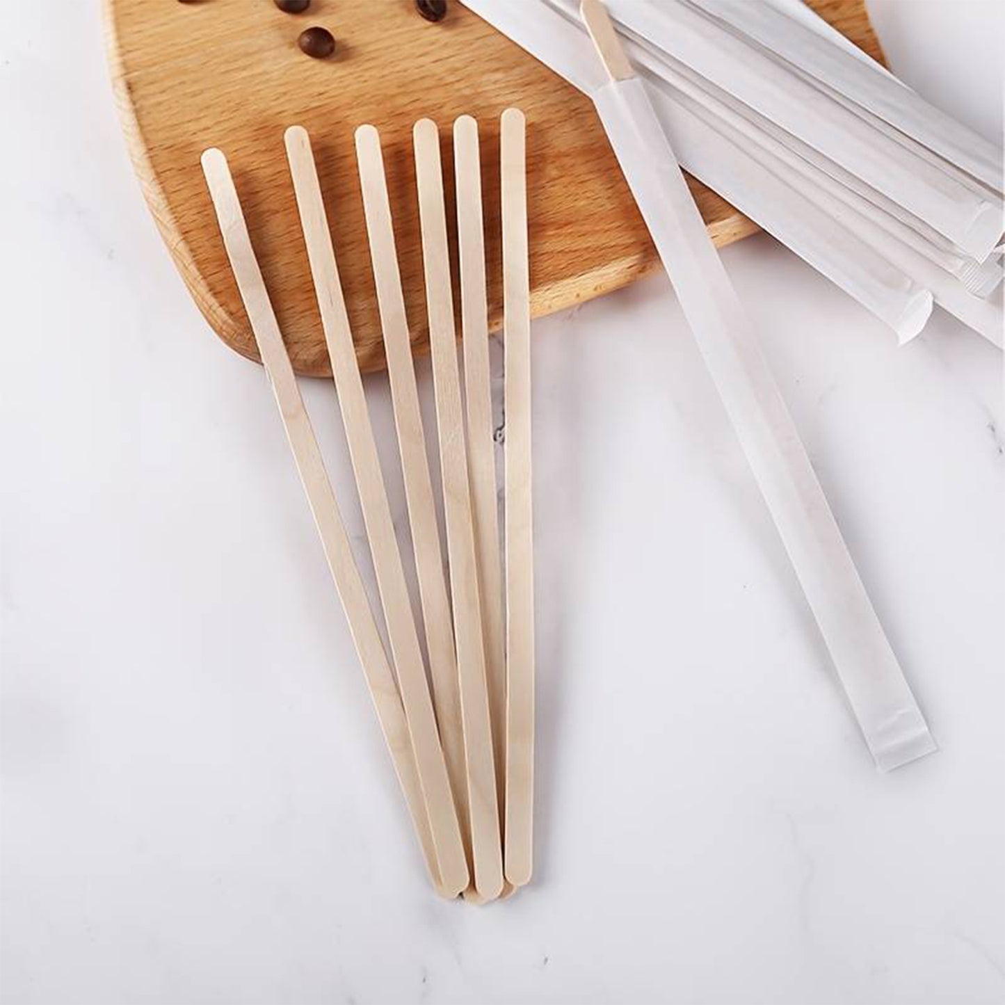 Agitador De Madera 18 Cm Biodegradables Para Café 1,000 Pz