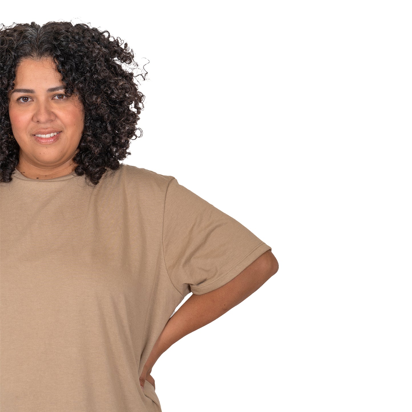 LOVE MY FIT Playera Beige Cuello Redondo Manga Corta